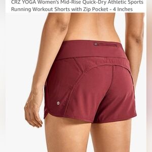 CRZ YOGA Women's Dark Red Athletic Shorts